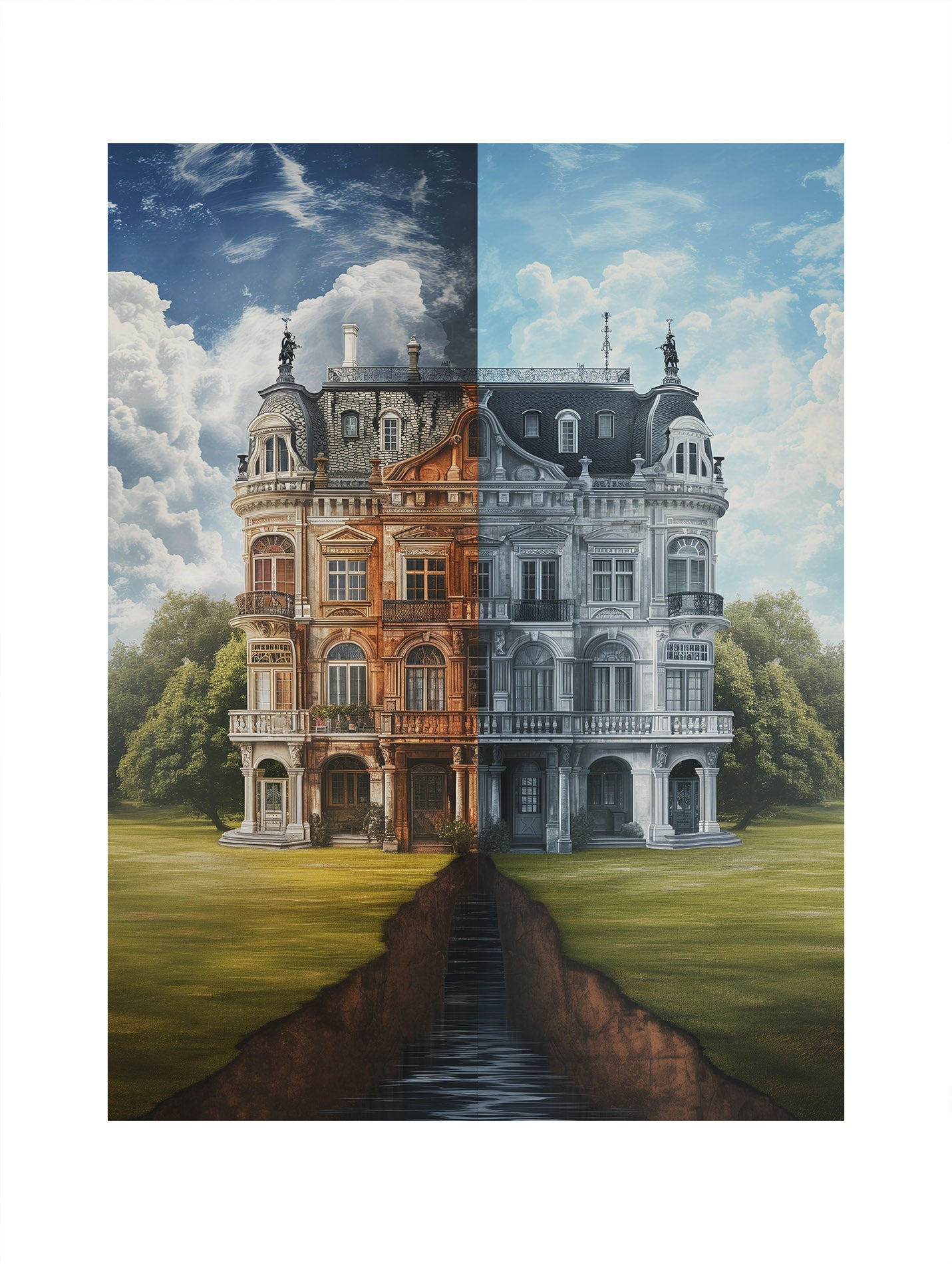 Poster titled 'Two Worlds of One Space Poster' from ArtDarts