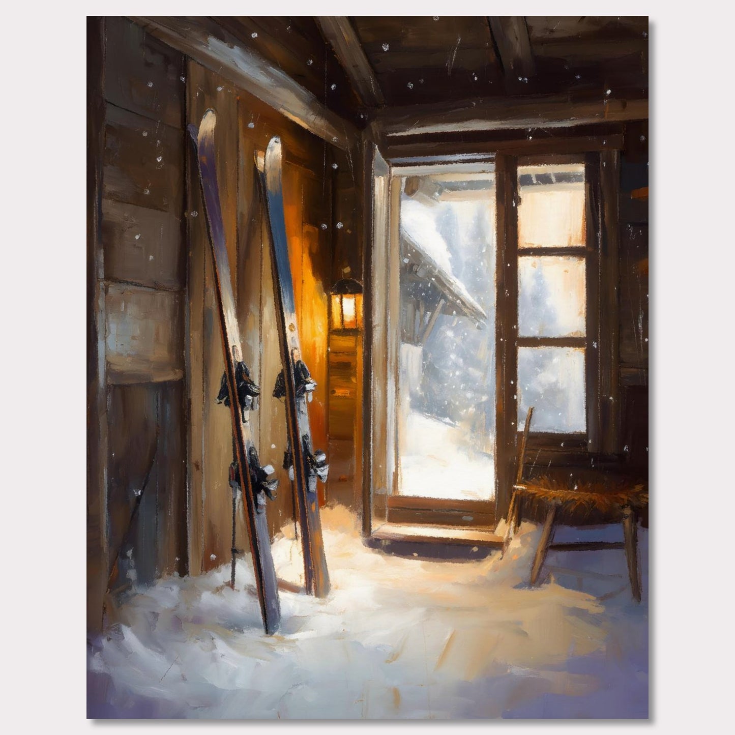 Poster titled 'Ski Room, Morning Quiet' from ArtDarts