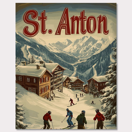 Poster titled 'St. Anton - Winter Charm' from ArtDarts