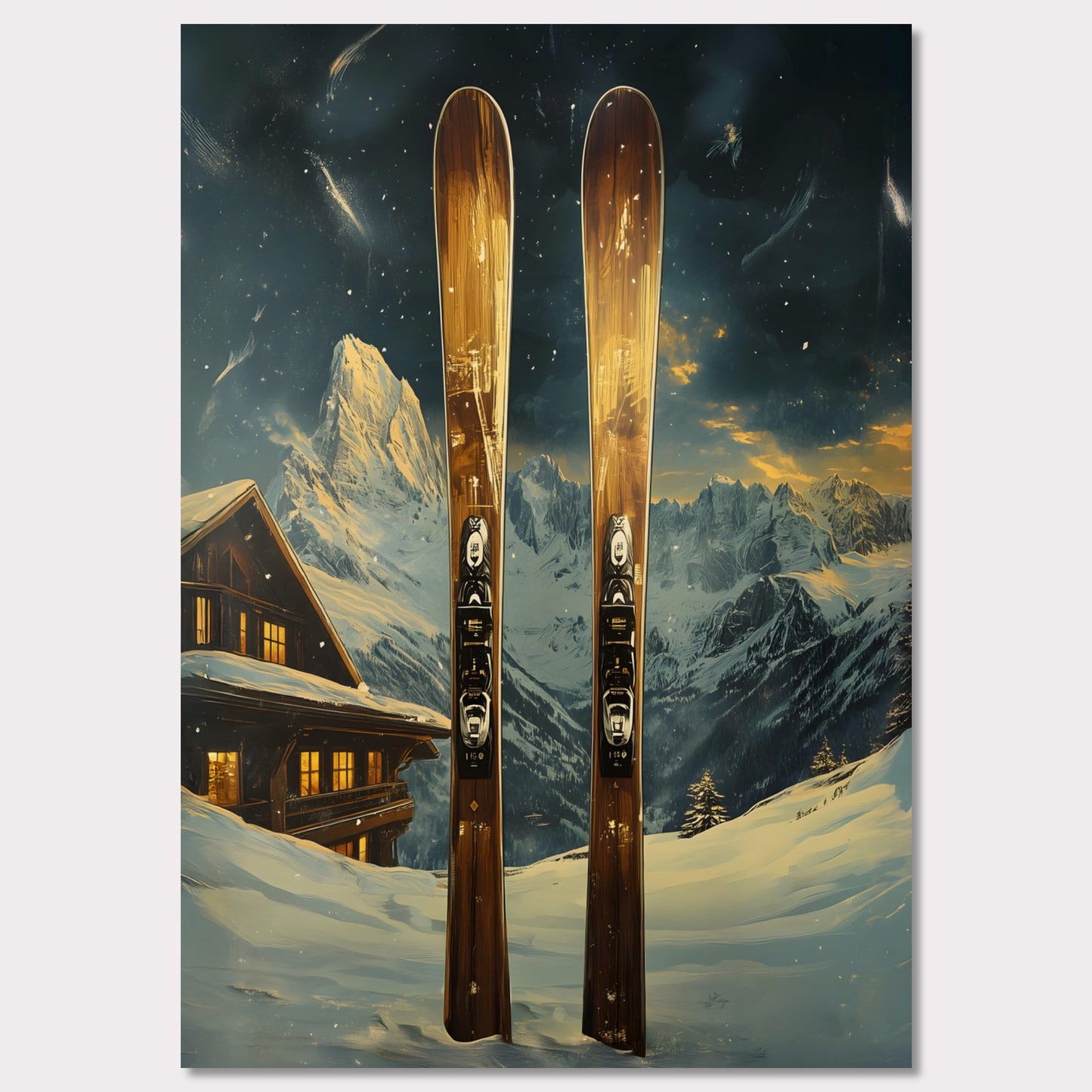 Poster titled 'Ski Adventure Awaits' from ArtDarts