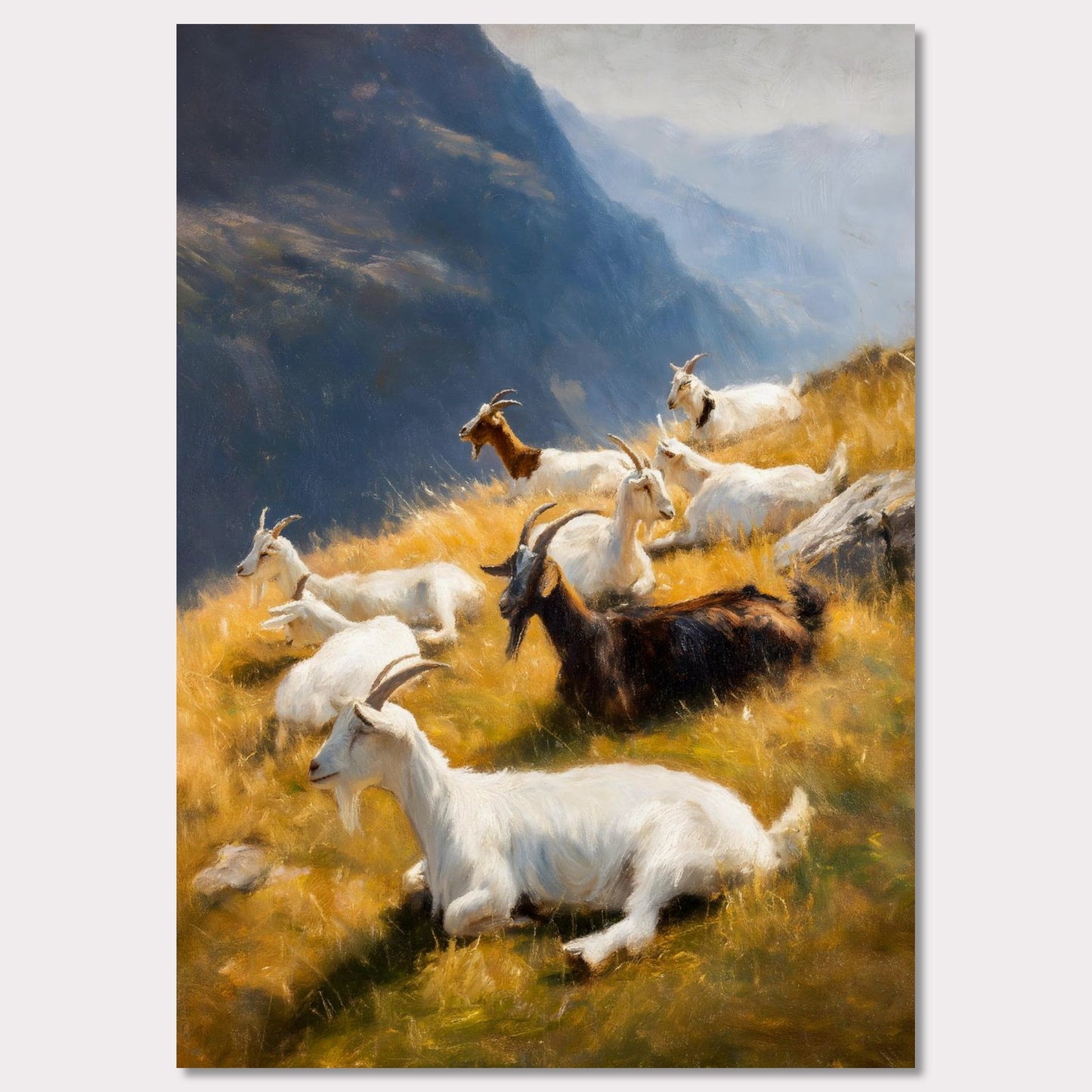 Poster titled 'Goats on the Ridge' from ArtDarts