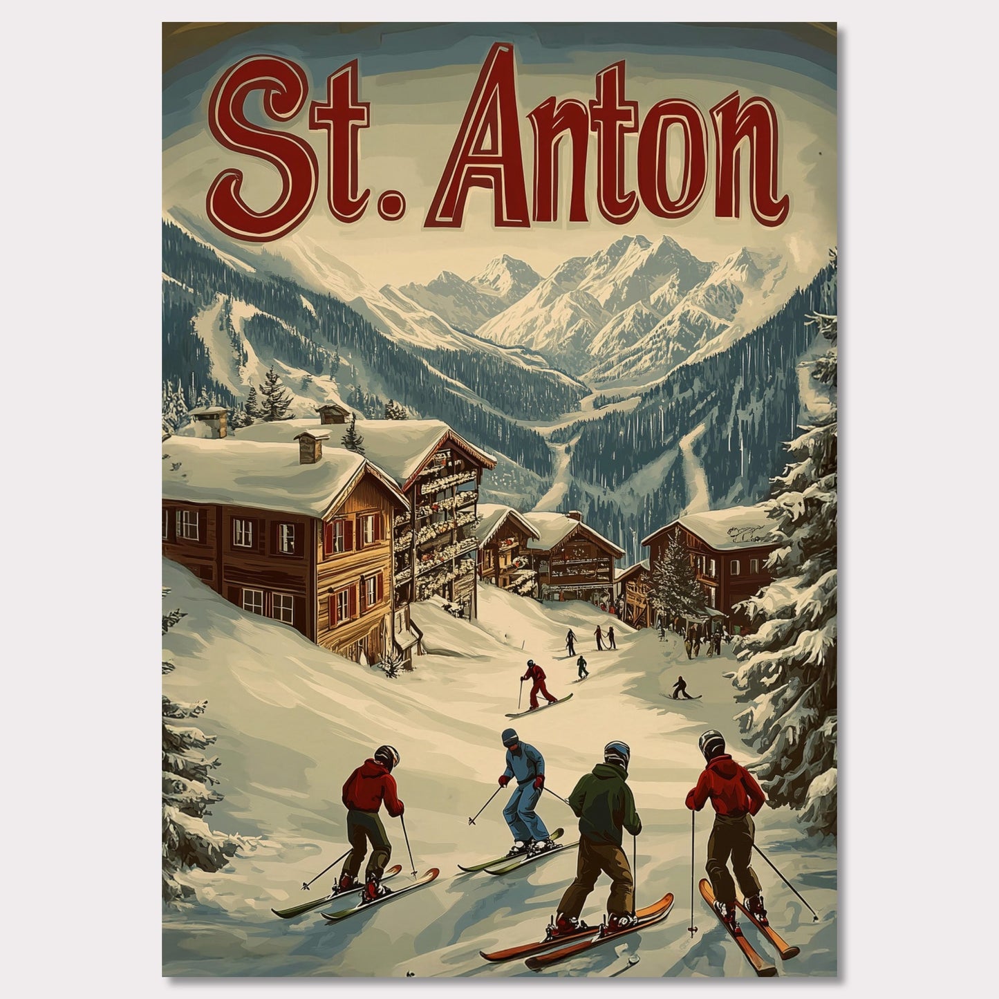 Poster titled 'St. Anton - Winter Charm' from ArtDarts