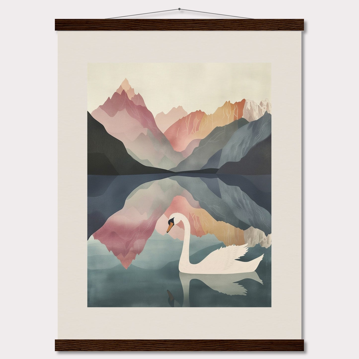 Poster titled 'White Swan on the Lake Geneva with Hanger' from ArtDarts
