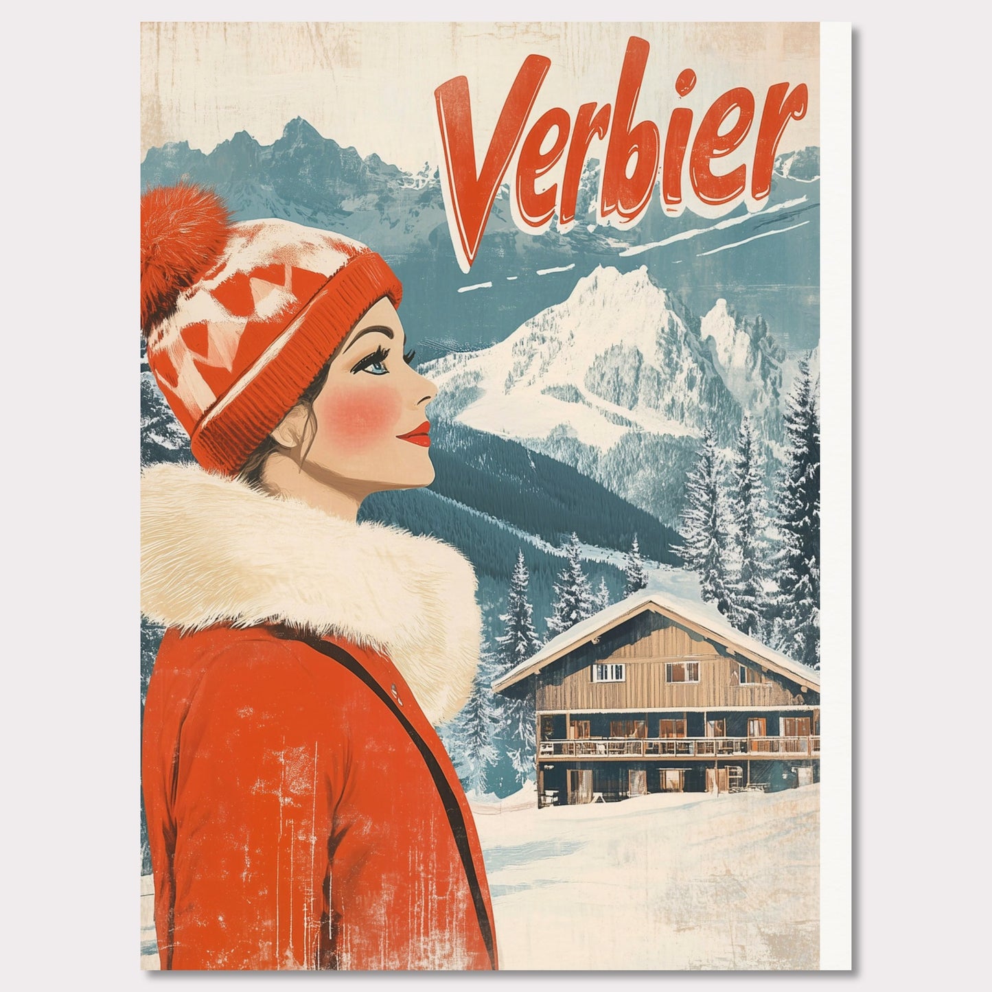 Poster titled 'Verbier - Winter Elegance' from ArtDarts