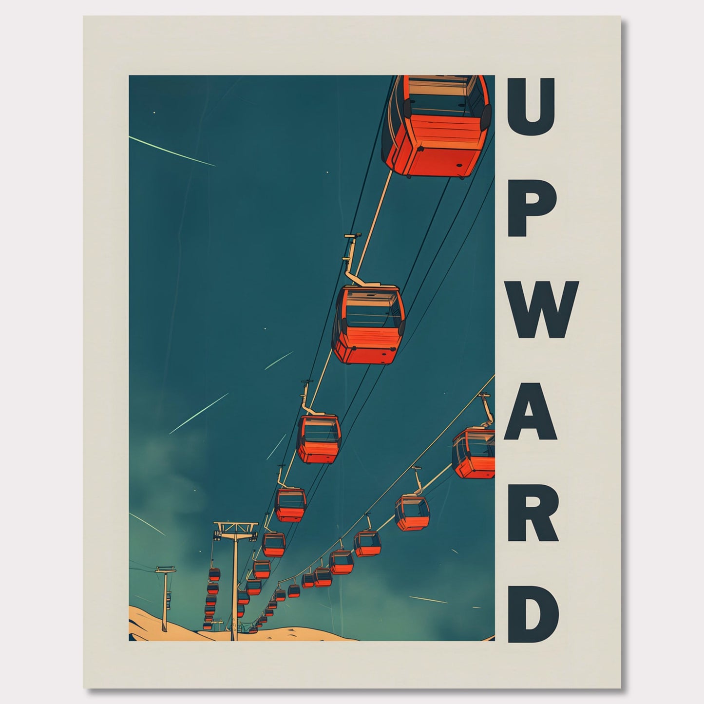 Poster titled 'Up the Lift Poster' from ArtDarts