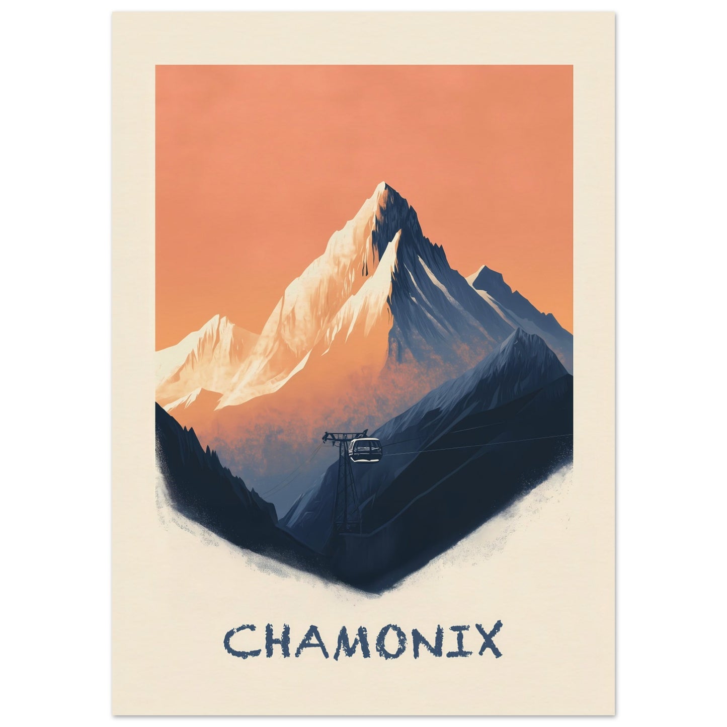 Poster titled 'Chamonix Heights: A View Above the Peaks' from ArtDarts
