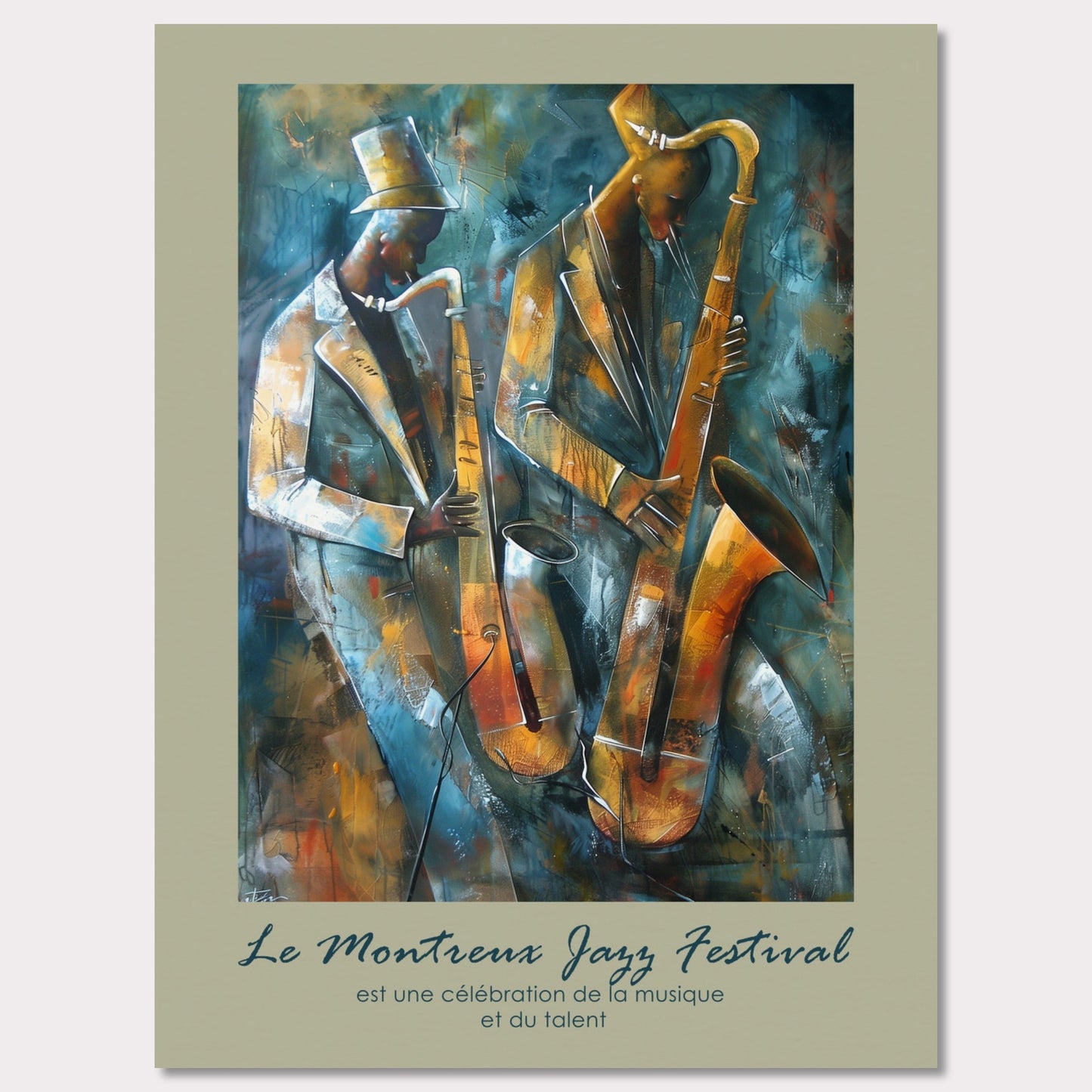 Poster titled 'Musicians at Montreux Jazz Festival Poster' from ArtDarts