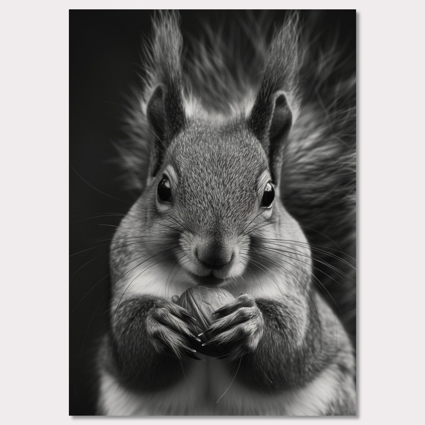 Poster titled 'Black and white portrait of a squirrel Poster' from ArtDarts