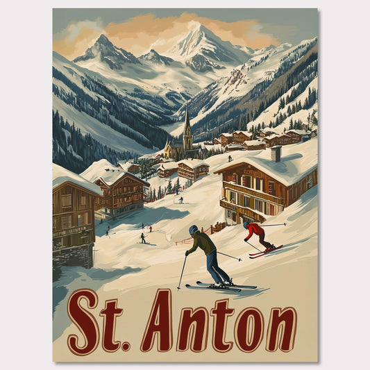 Poster titled 'St. Anton - Alpine Adventure' from ArtDarts