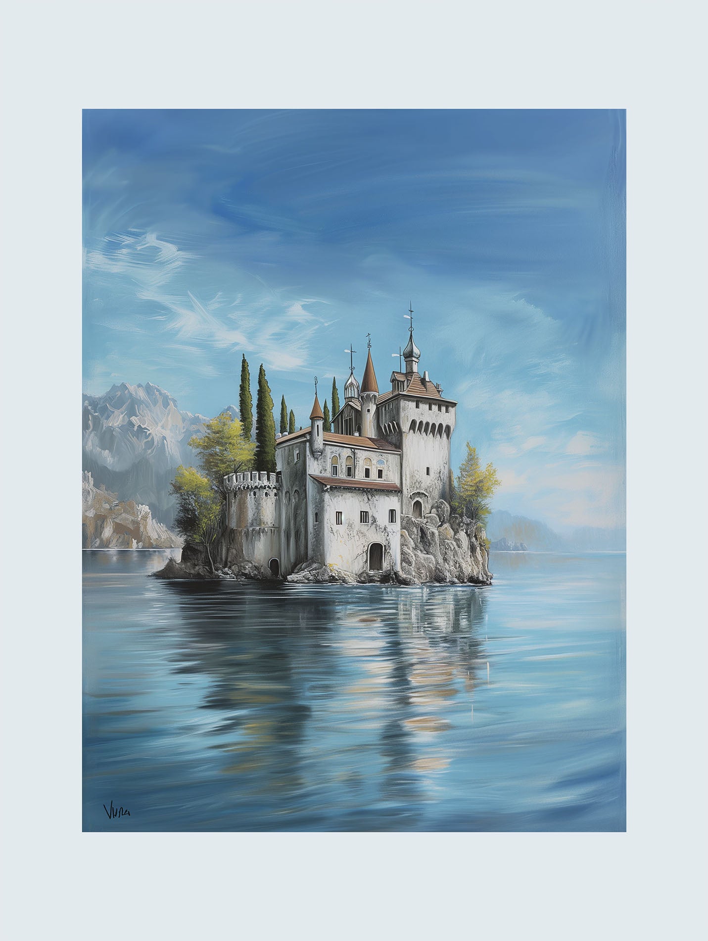 Poster titled 'Island Castle Poster' from ArtDarts