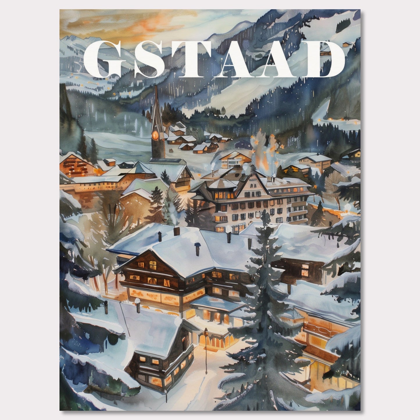 Poster titled 'Gstaad Poster' from ArtDarts