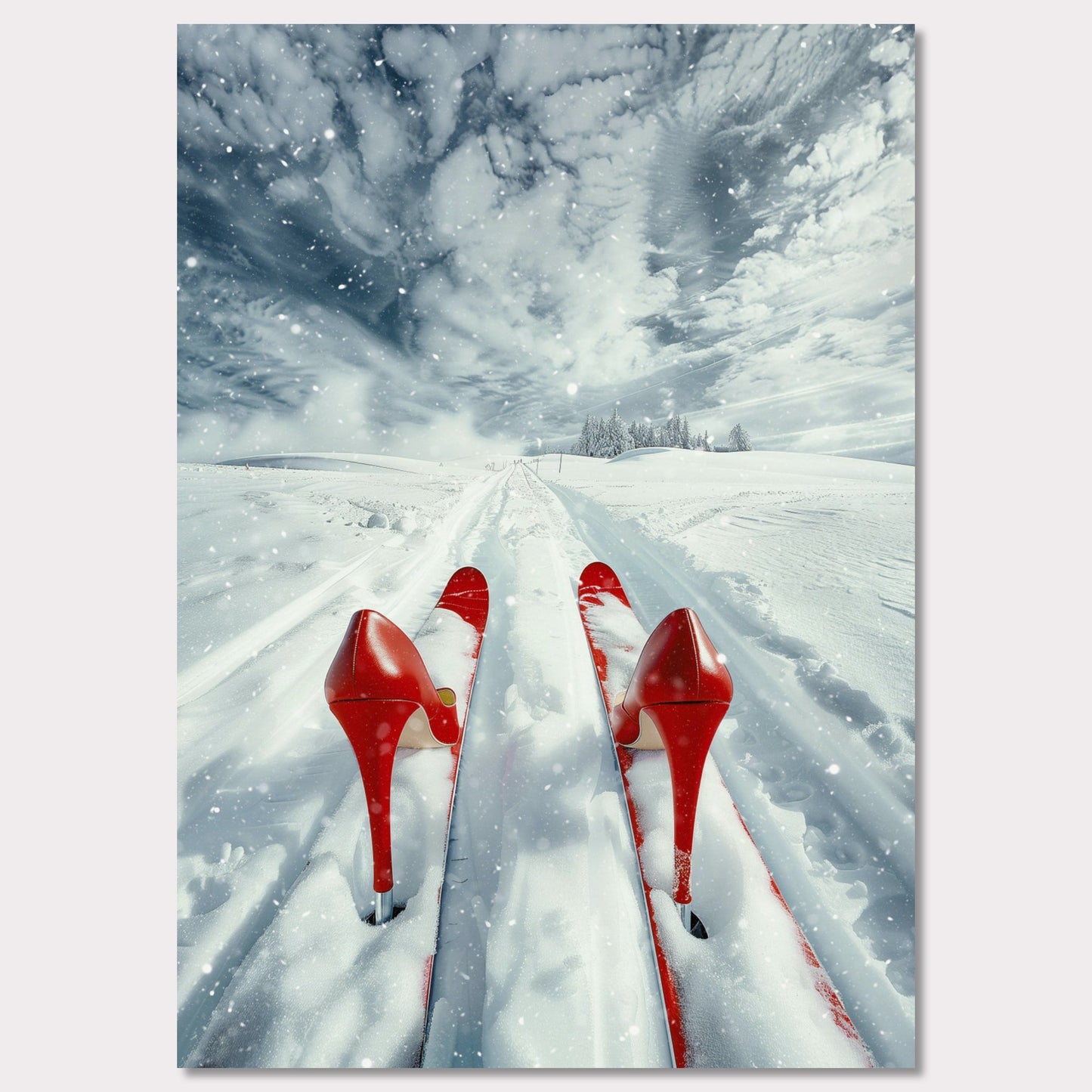 Poster titled 'High Heels, High Thrills' from ArtDarts