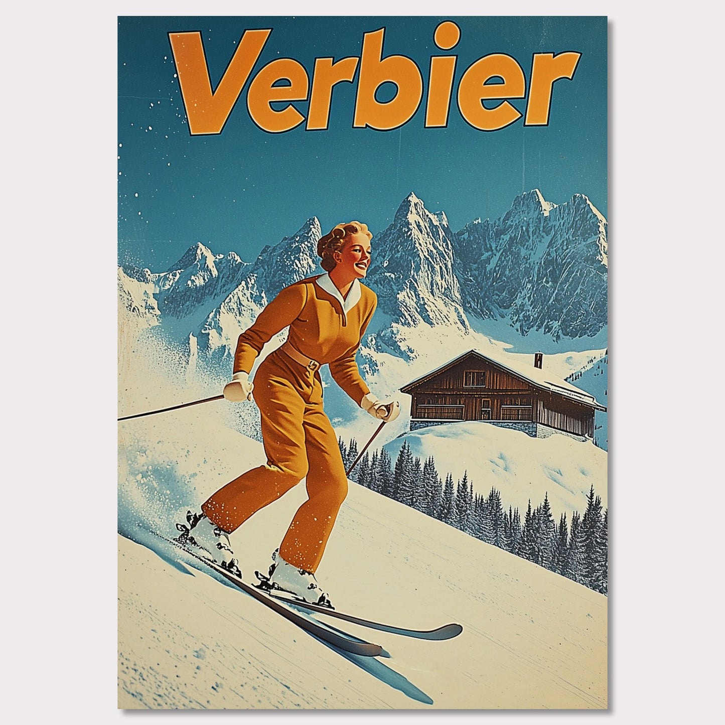 Poster titled 'Verbier Skiing' from ArtDarts