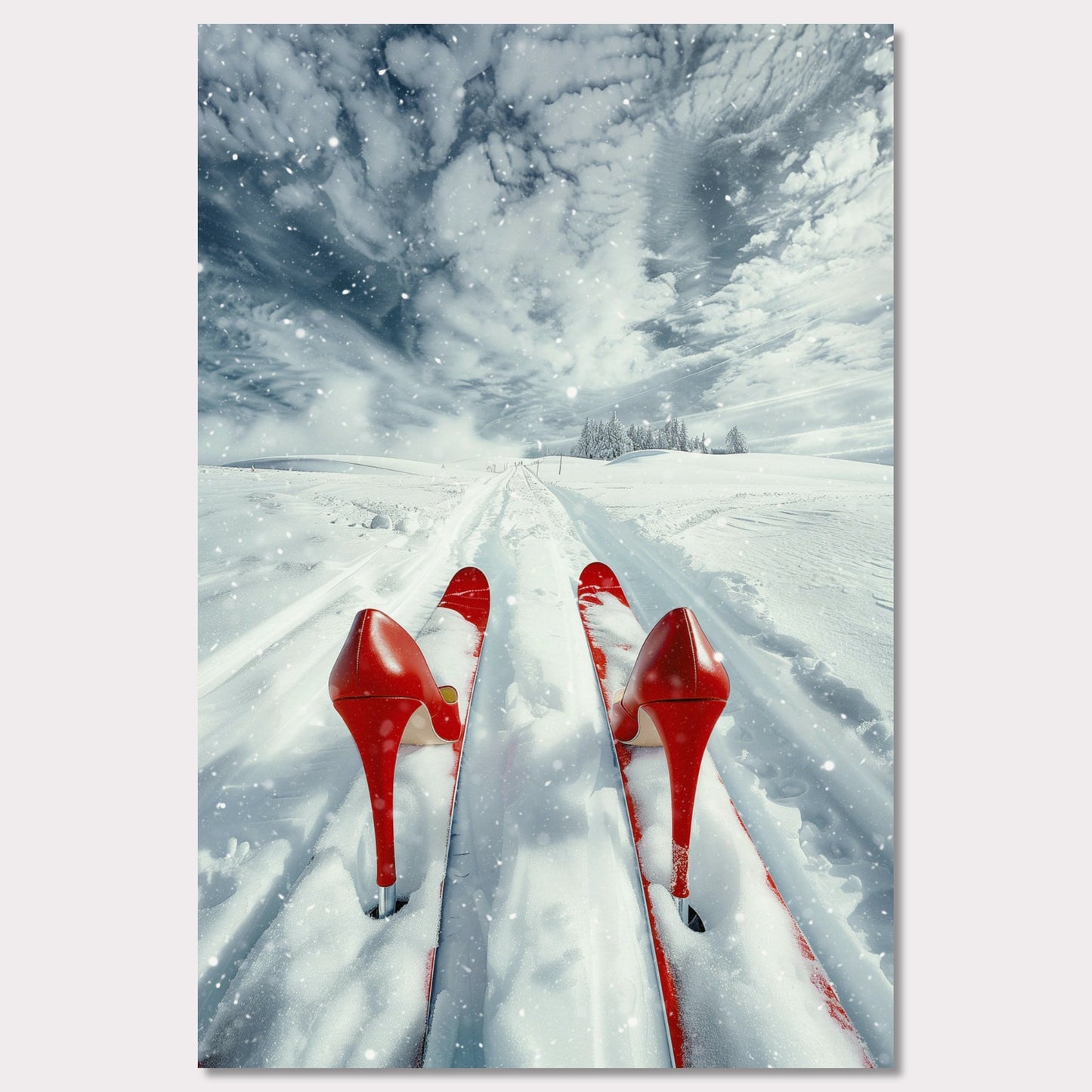 Poster titled 'High Heels, High Thrills' from ArtDarts