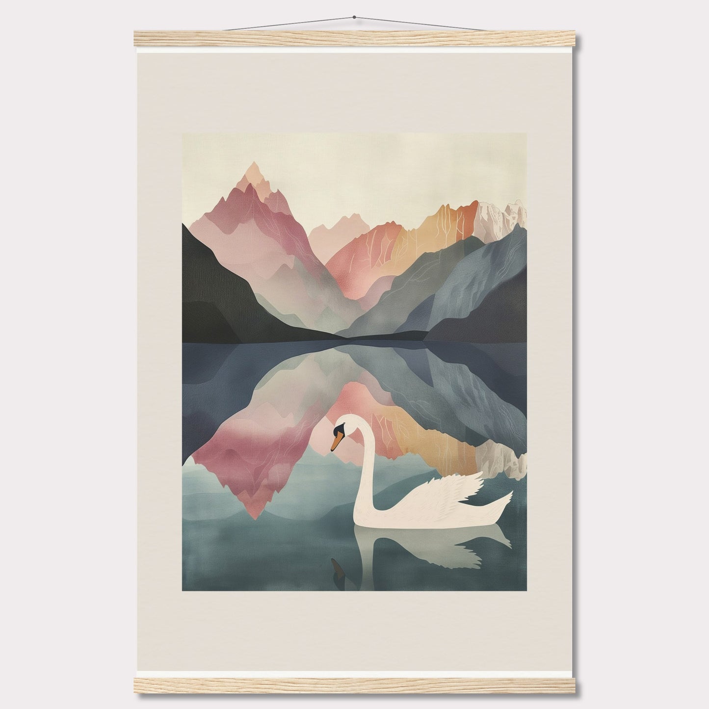 Poster titled 'White Swan on the Lake Geneva with Hanger' from ArtDarts