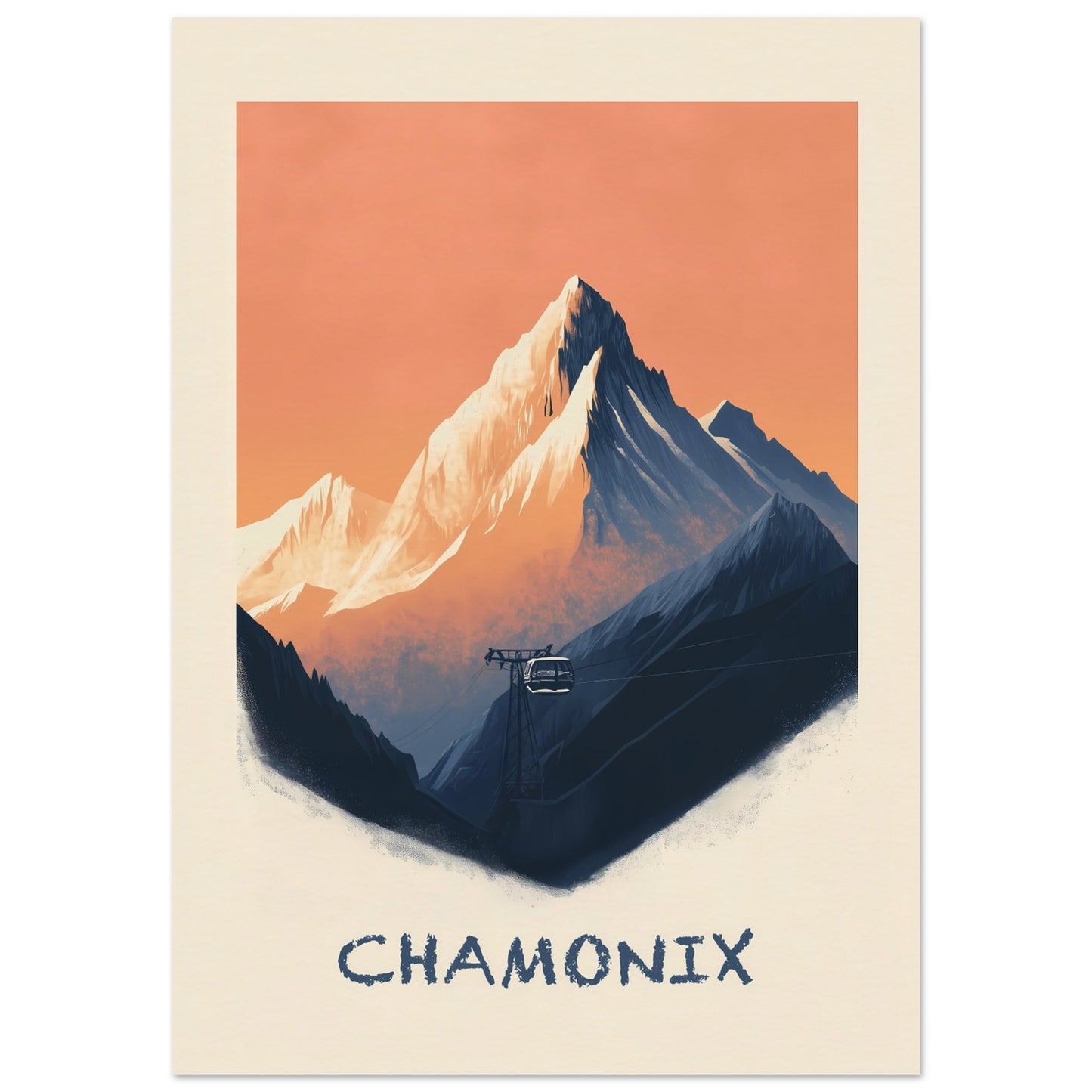 Poster titled 'Chamonix Heights: A View Above the Peaks' from ArtDarts