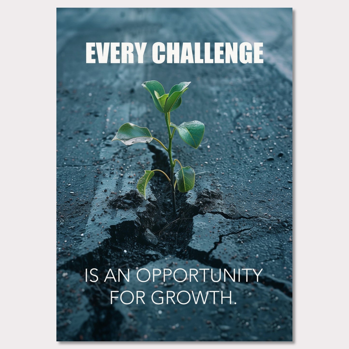 Poster titled 'Every challenge is an opportunity for growth' from ArtDarts