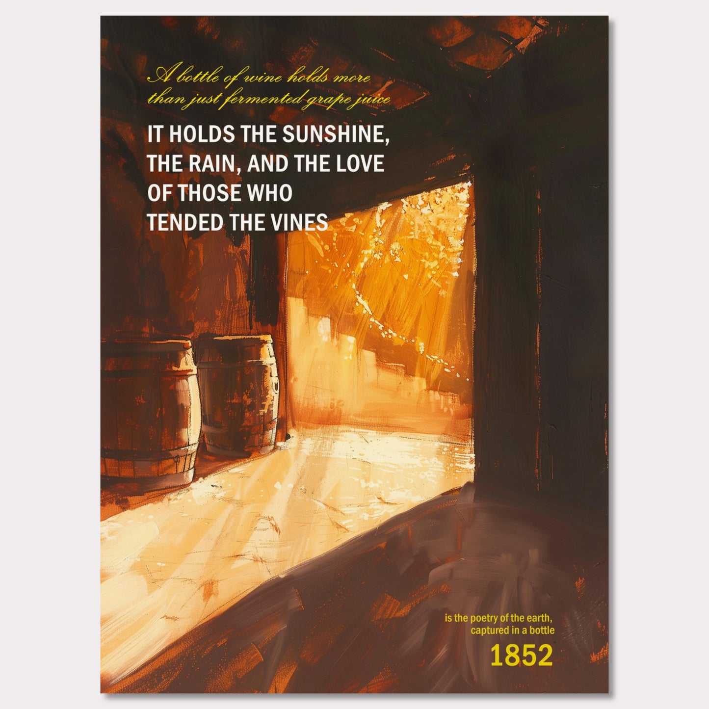 Poster titled 'Wine in barrels Poster' from ArtDarts