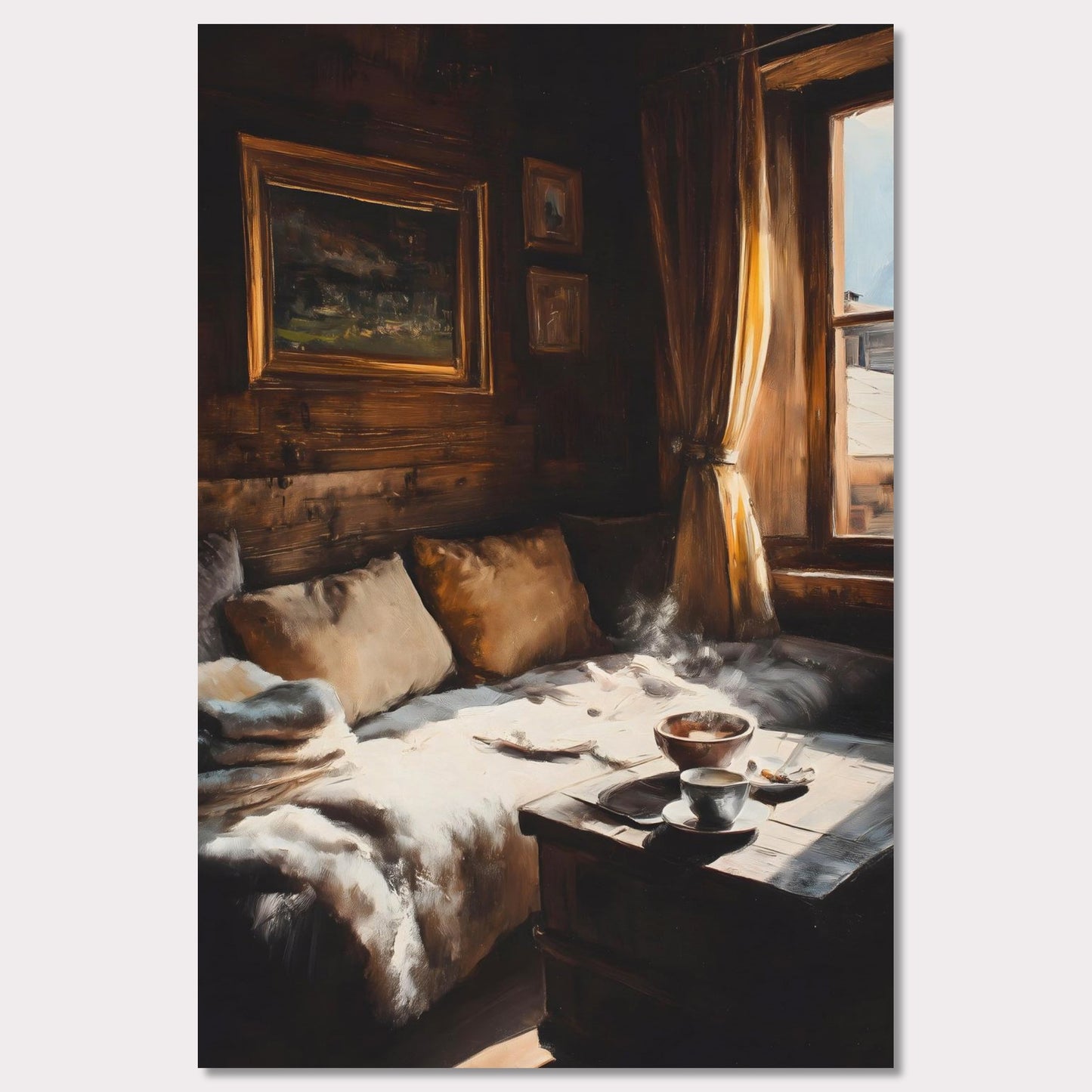 Poster titled 'Coffee & Fur, Morning Heat' from ArtDarts