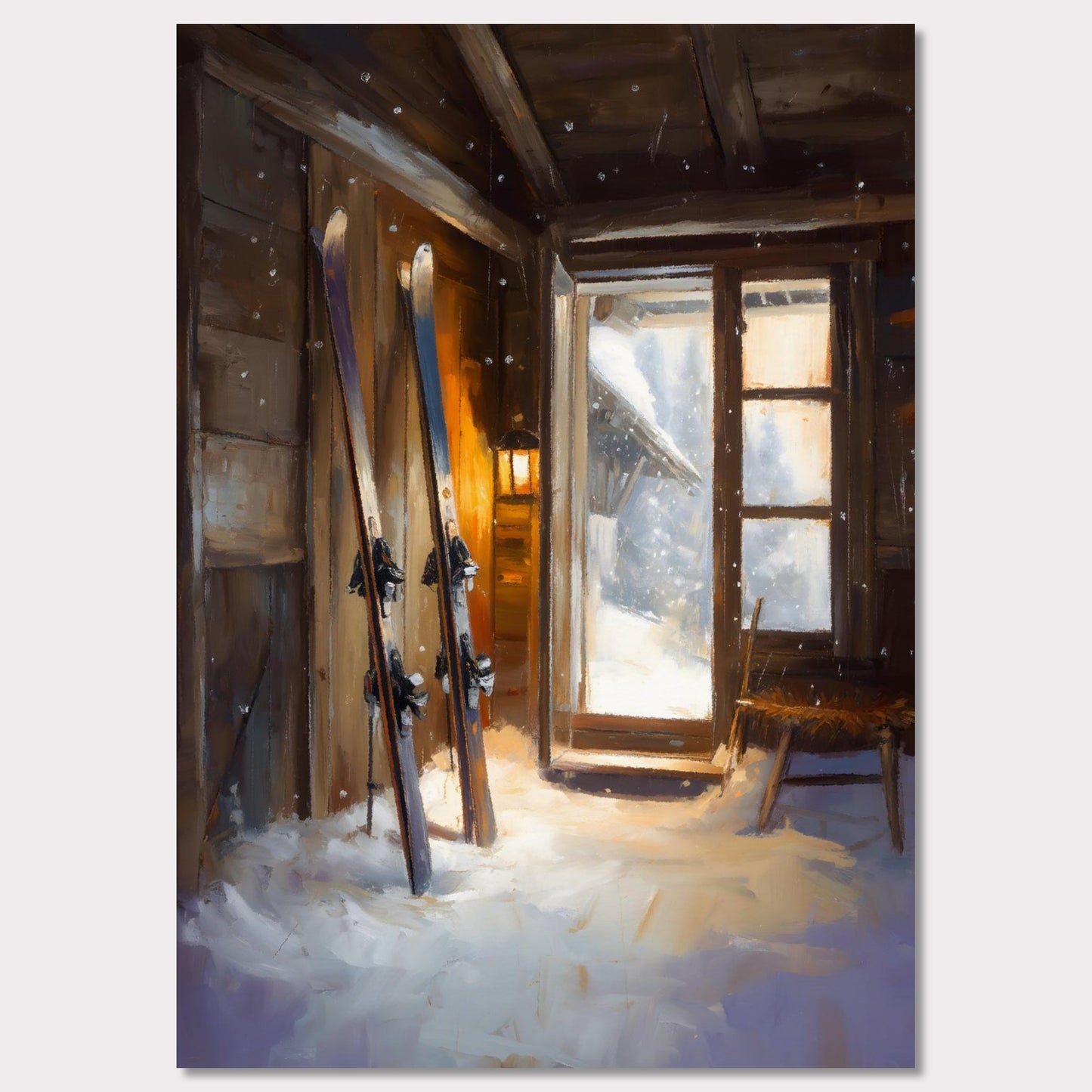 Poster titled 'Ski Room, Morning Quiet' from ArtDarts