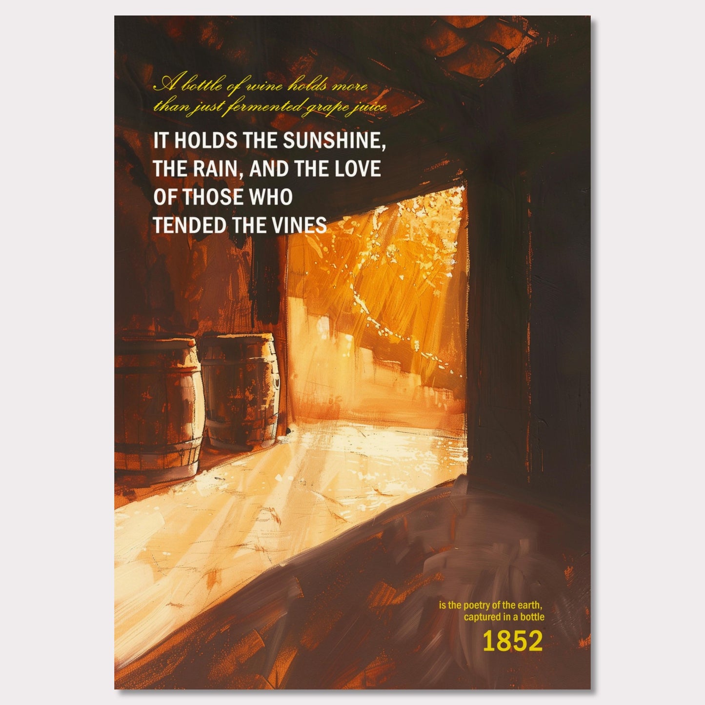 Poster titled 'Wine in barrels Poster' from ArtDarts