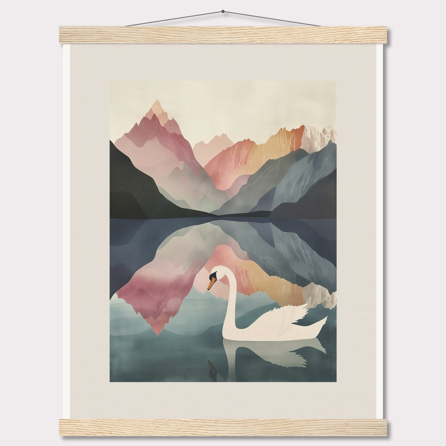 Poster titled 'White Swan on the Lake Geneva with Hanger' from ArtDarts