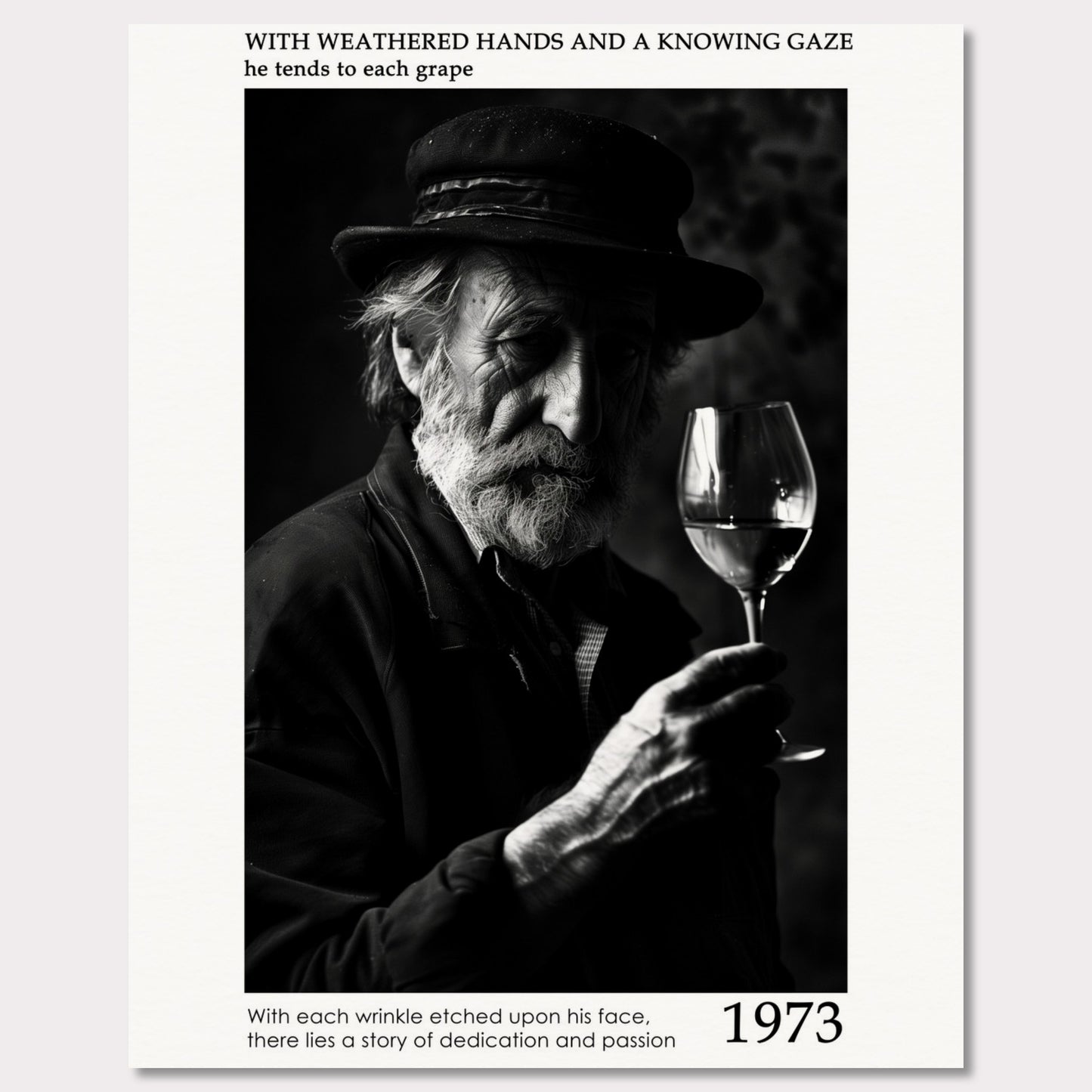 Poster titled 'Elderly Winemaker Poster' from ArtDarts