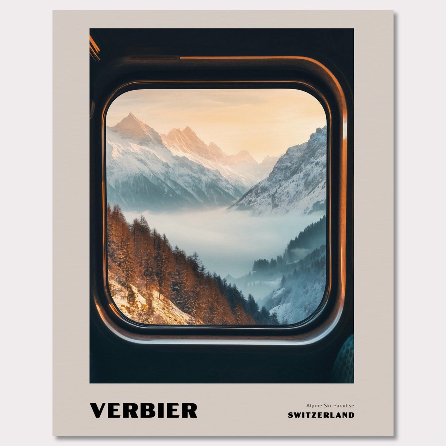 Poster titled 'VERBIER. Alpine Ski Paradise' from ArtDarts