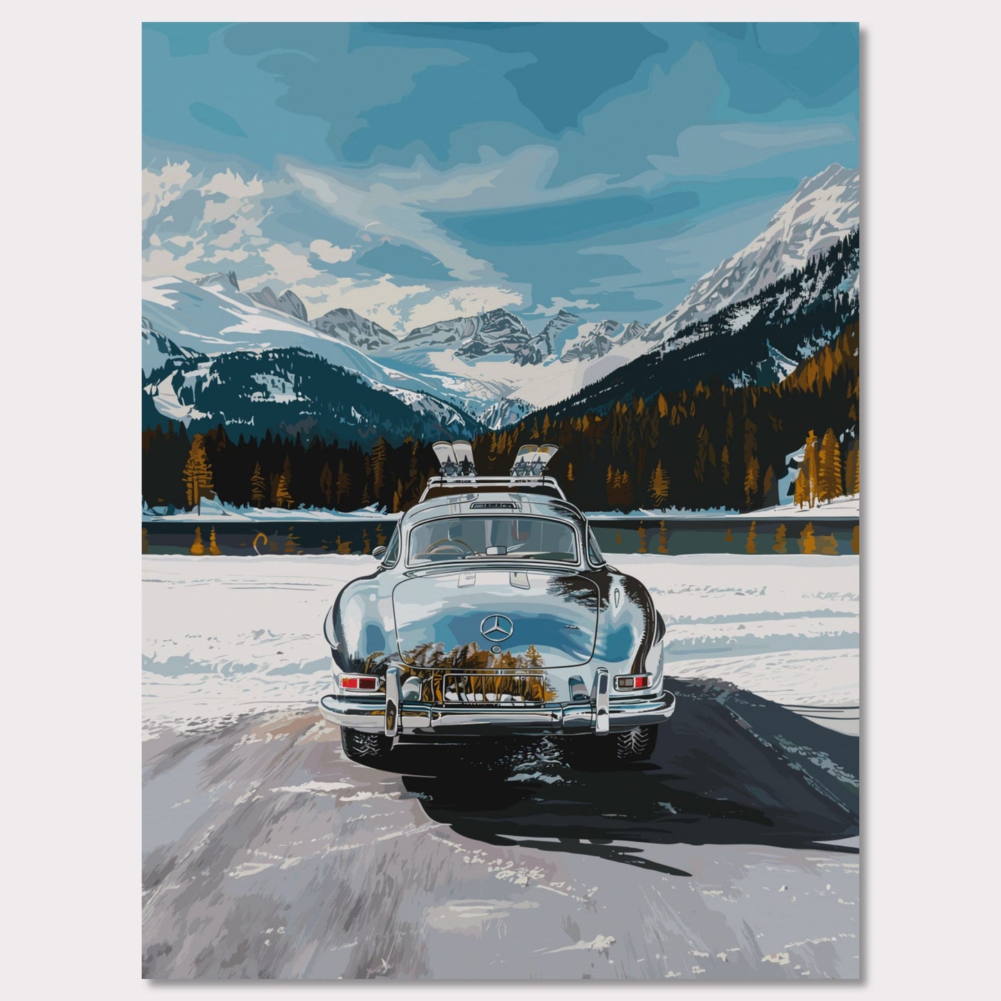Poster titled 'Mercedes on Ice St Moritz Poster' from ArtDarts