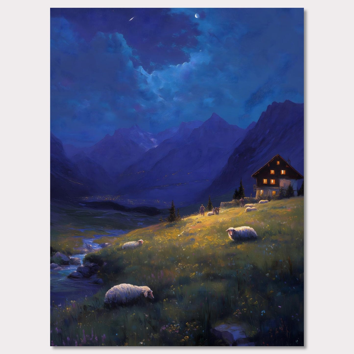 Poster titled 'Alps Nightlight' from ArtDarts