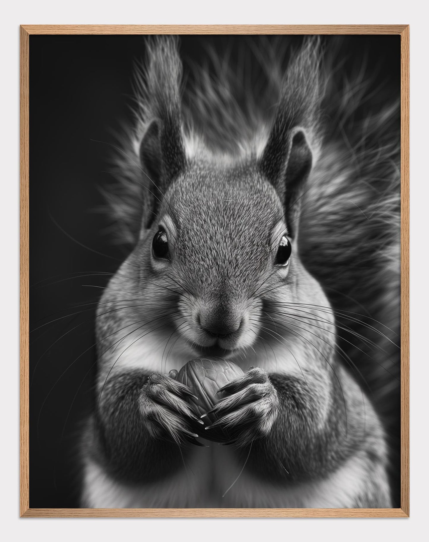 Poster titled 'Black and white portrait of a squirrel Poster' from ArtDarts