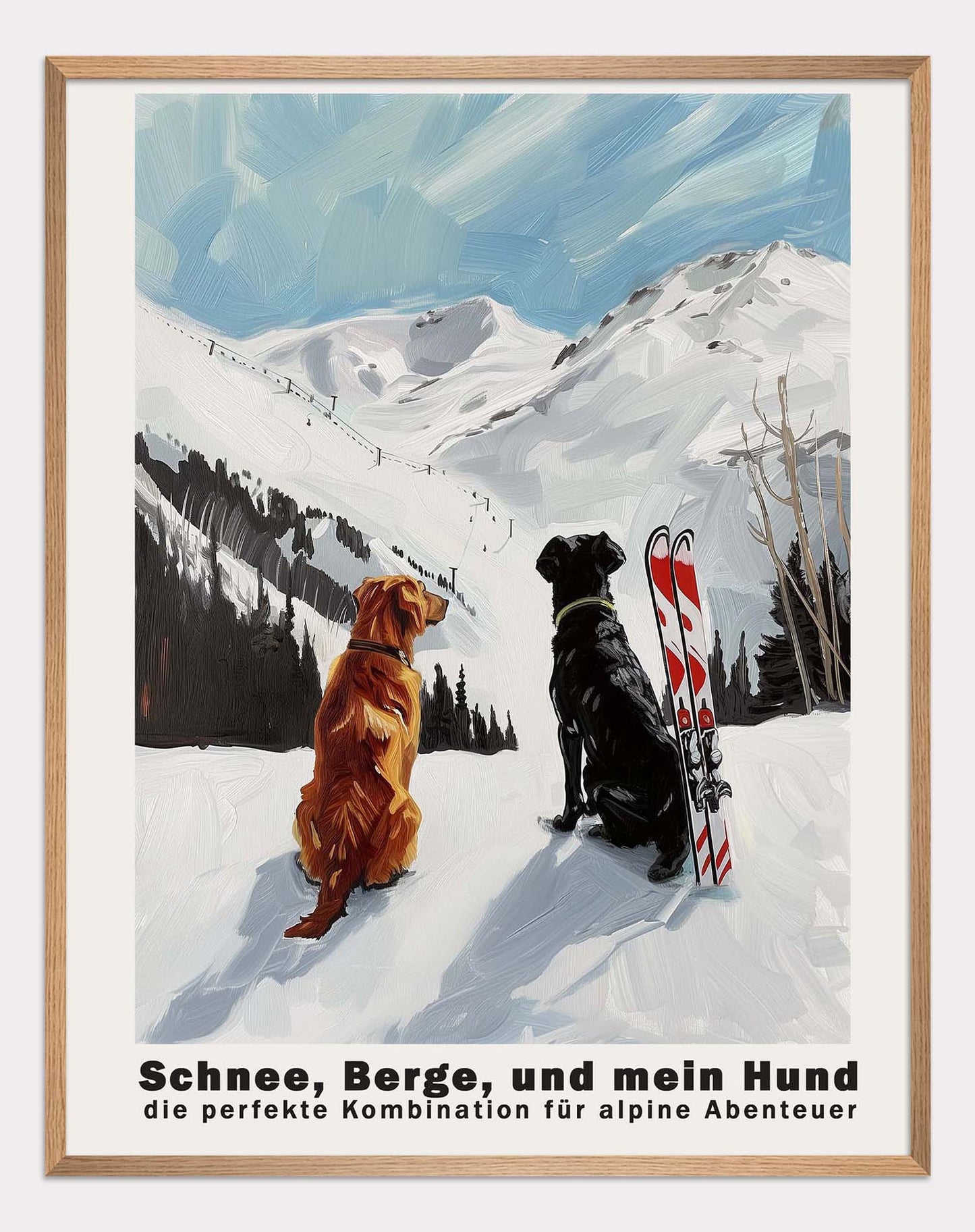 Poster titled 'Snow. Mountains And my dog Poster' from ArtDarts