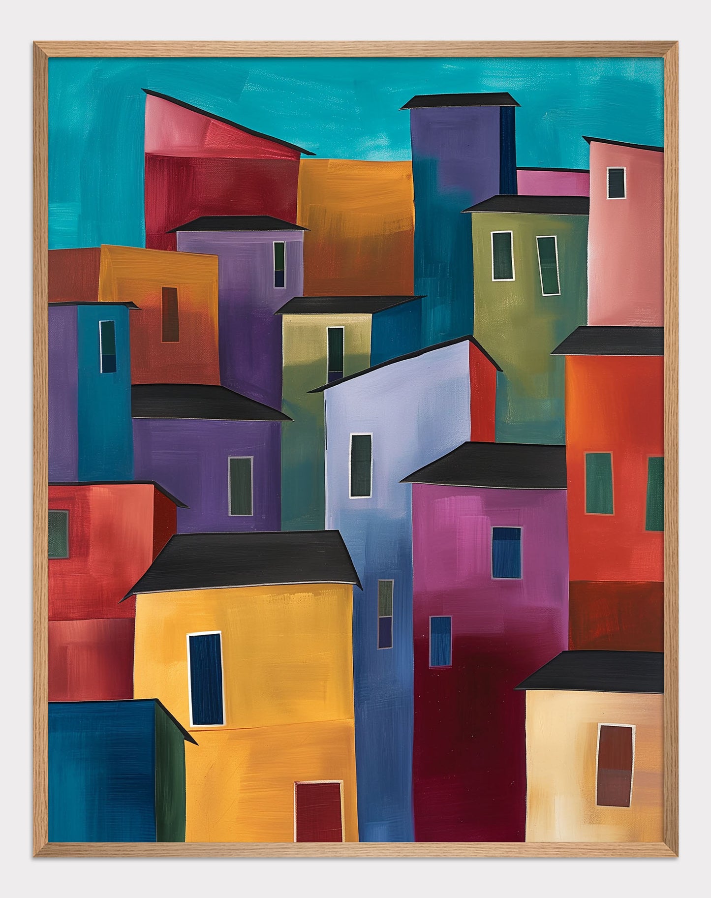 Poster titled 'Colorful Houses Poster' from ArtDarts