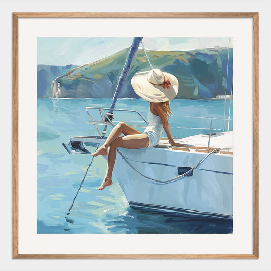 Poster titled 'Girl on a yacht Poster' from ArtDarts