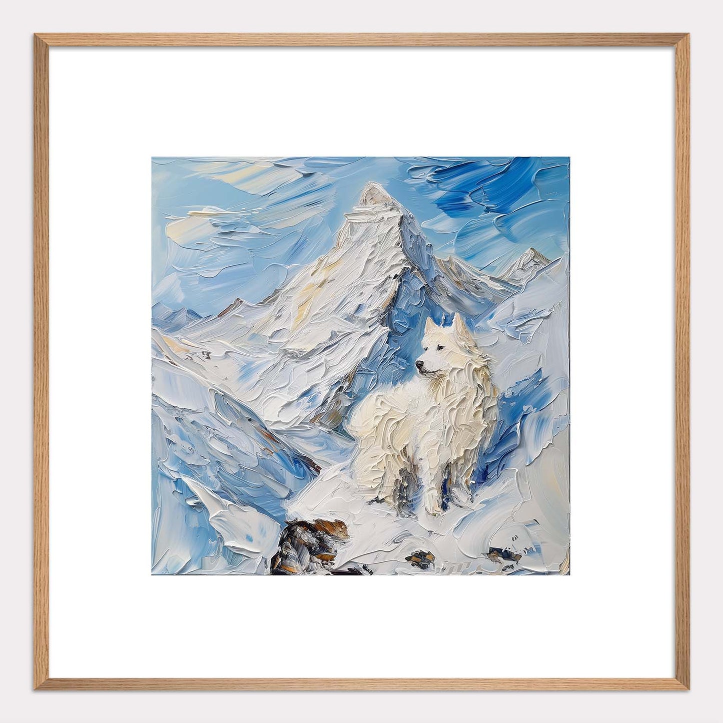 Poster titled 'Samoyed in the Alps Poster' from ArtDarts