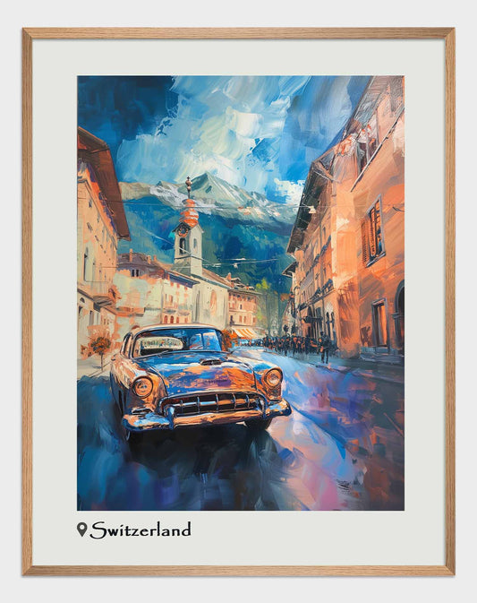 Poster titled 'Along the Street of Switzerland Poster' from ArtDarts