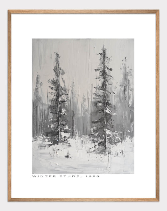 Poster titled 'Winter Coniferous Forest Poster' from ArtDarts