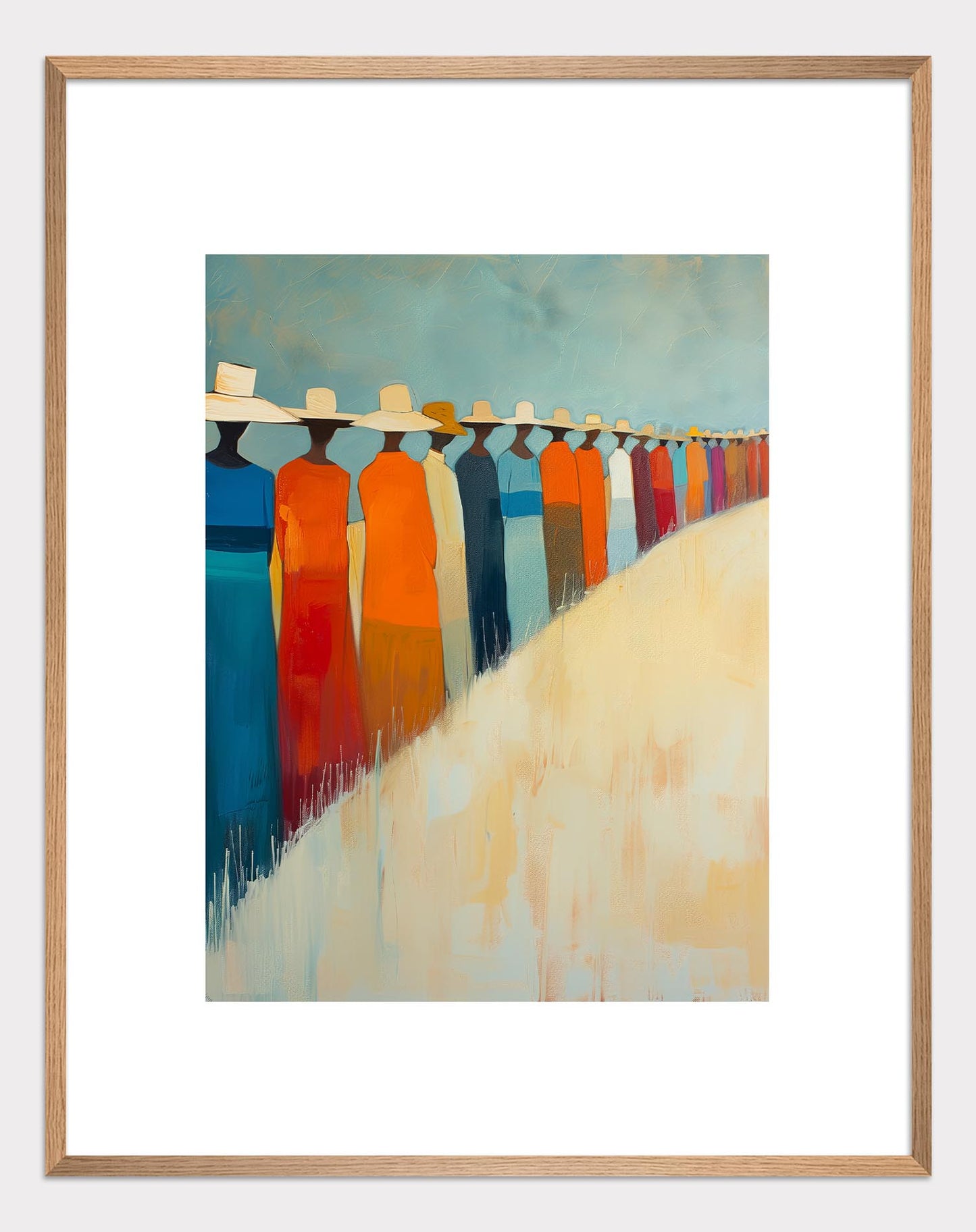 Poster titled 'Row of people near the field Poster' from ArtDarts