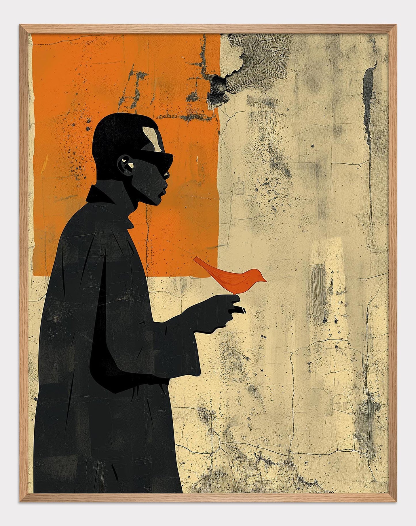 Poster titled 'Man with a Bird Poster' from ArtDarts