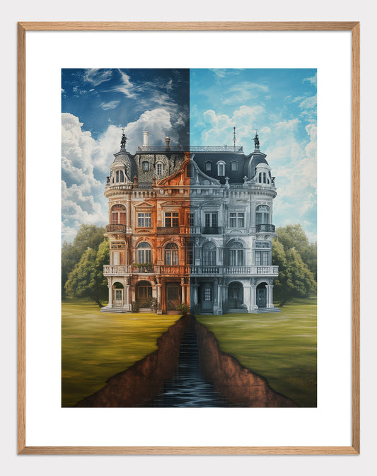 Poster titled 'Two Worlds of One Space Poster' from ArtDarts