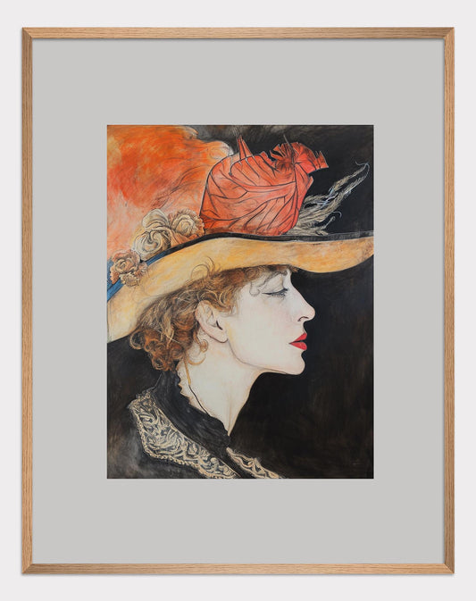Poster titled 'Lady in a Hat Poster' from ArtDarts