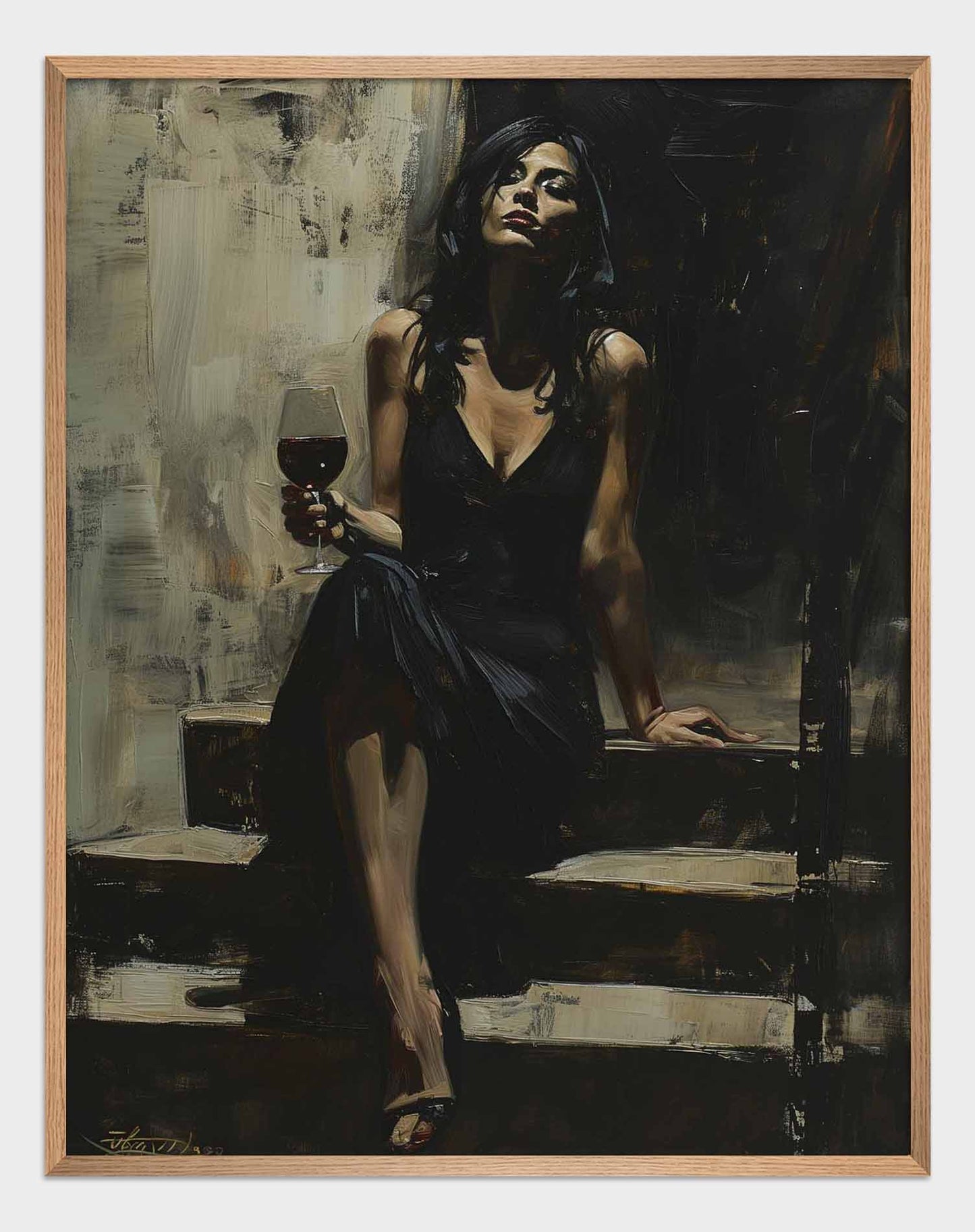 Poster titled 'Women with a Glass of Wine Poster' from ArtDarts