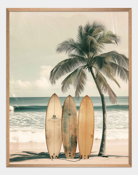 Poster titled 'Boards on the beach Poster' from ArtDarts