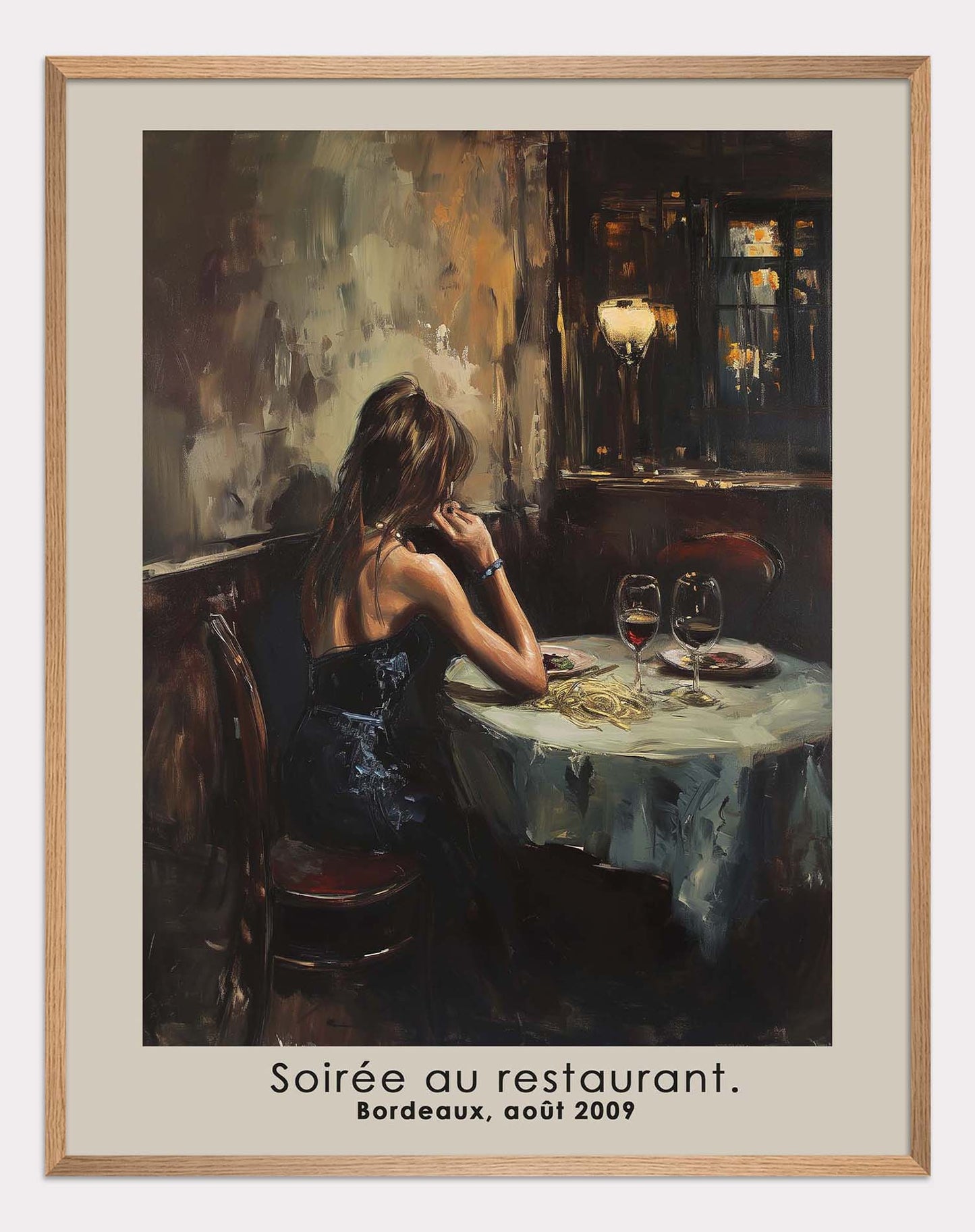 Poster titled 'Girl in a restaurant. France Poster' from ArtDarts