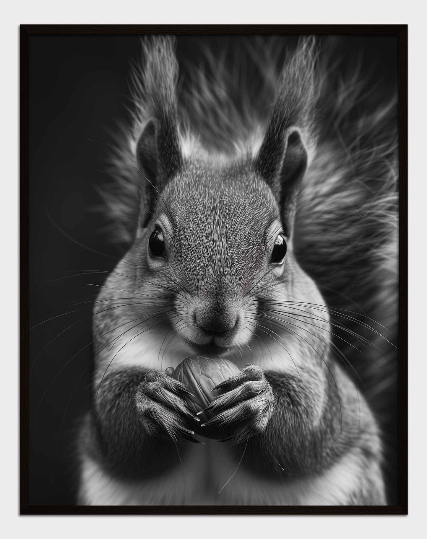 Poster titled 'Black and white portrait of a squirrel Poster' from ArtDarts