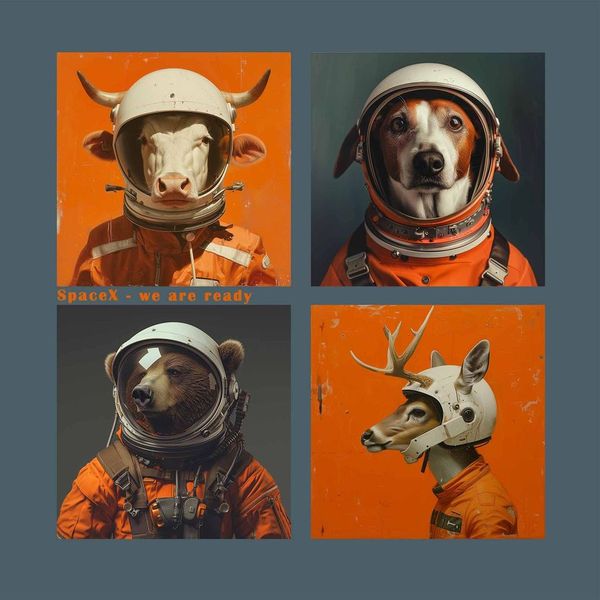 Poster titled 'Animals astronauts Poster' from ArtDarts