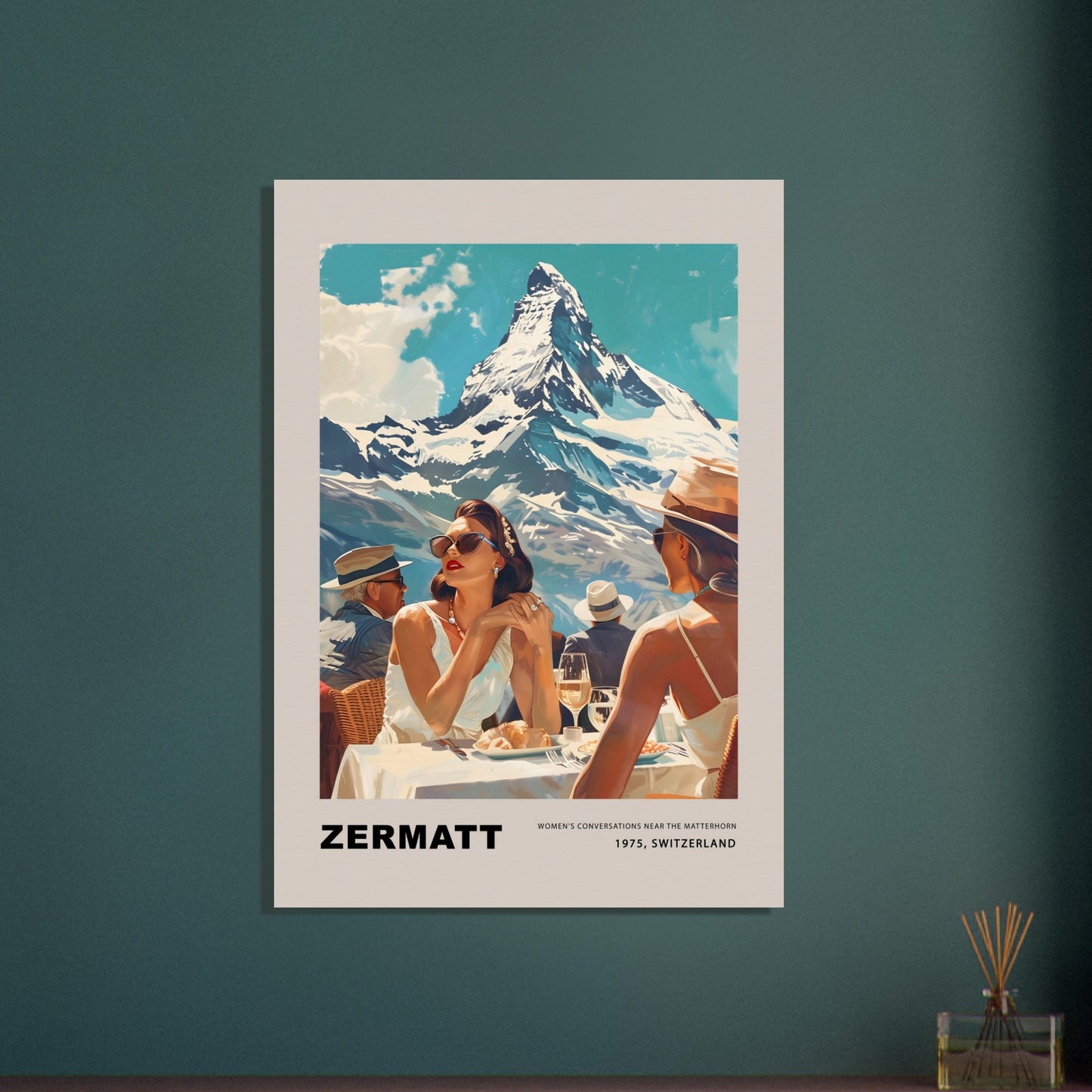Poster titled 'Women's conversations in Zermatt' from ArtDarts