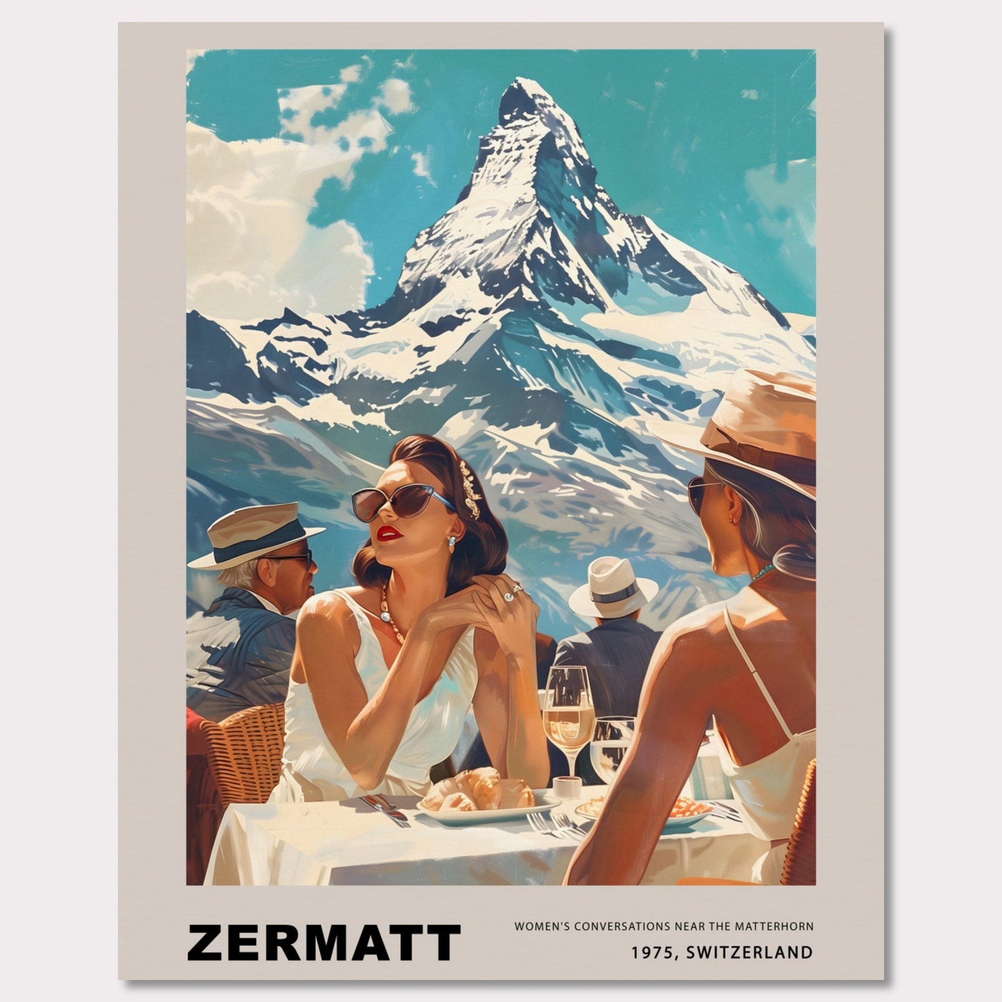 Poster titled 'Women's conversations in Zermatt' from ArtDarts