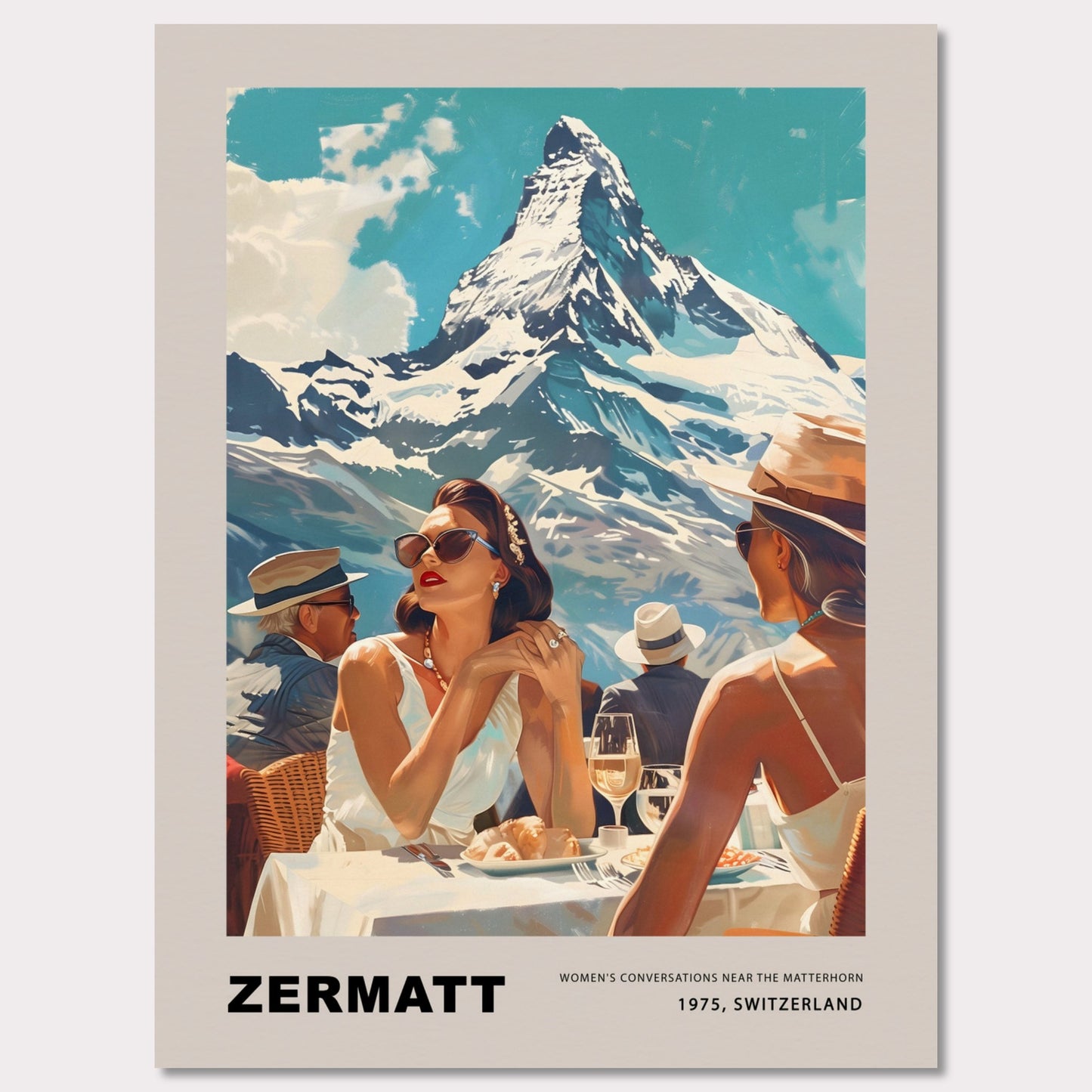 Poster titled 'Women's conversations in Zermatt' from ArtDarts