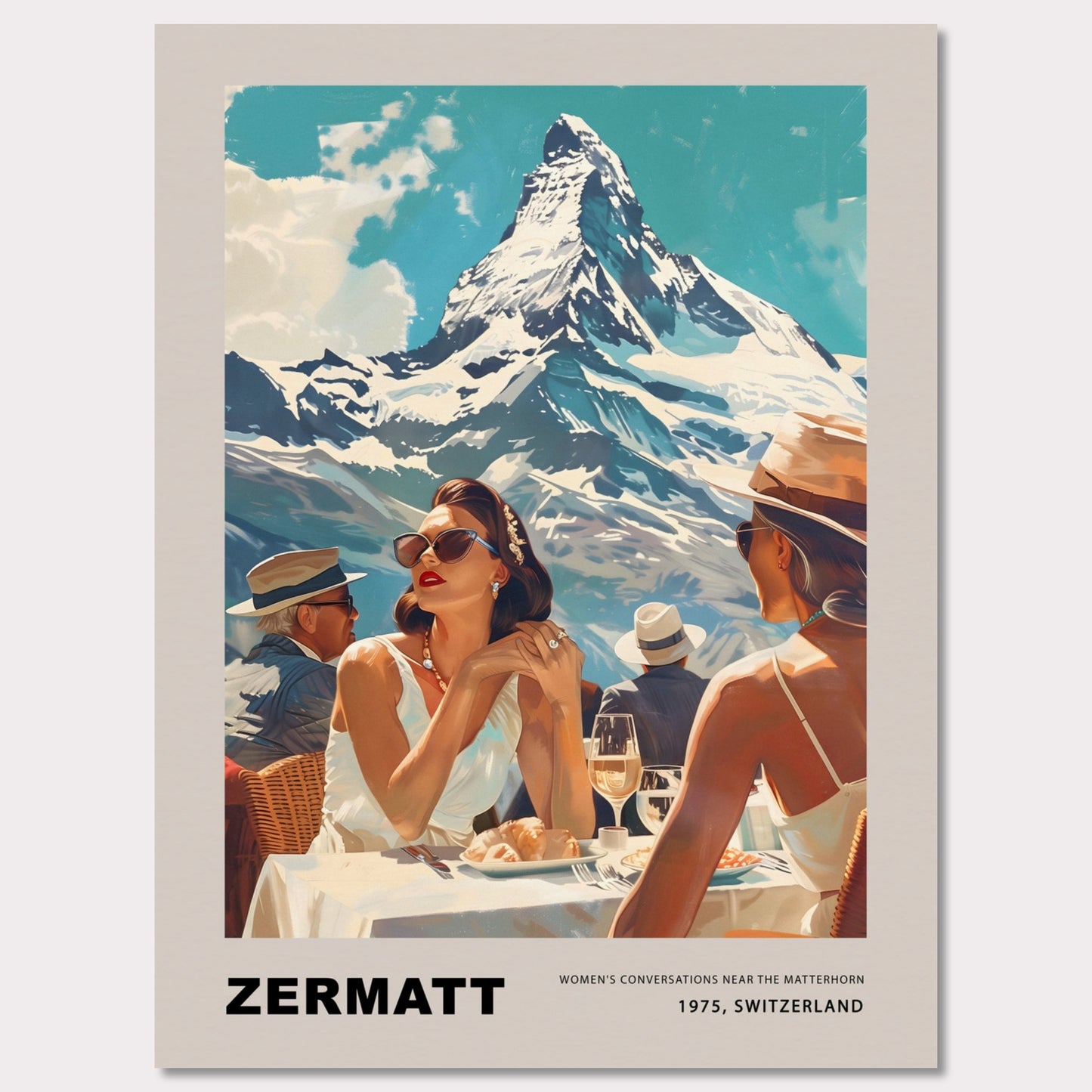 Poster titled 'Women's conversations in Zermatt' from ArtDarts